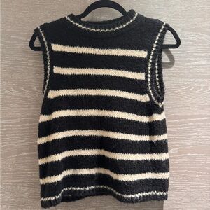 Zara sweater tank navy white stripe